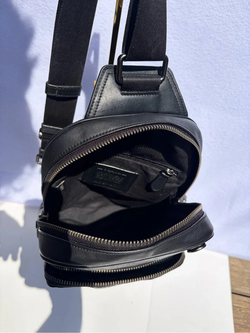 Coach Graham Pack in Smooth Black Leather (Style C2931)